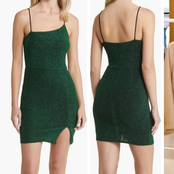 NWT Lulus Take Me Anywhere Asymmetric Neck Sparkle Knit Minidress small - Picture 2 of 9